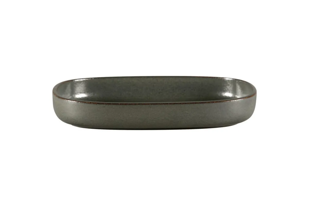 Plat creux ovale noir porcelaine vitrifiée 30 cm stone Ease - RAK Online