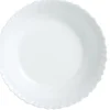LUMINARC Plat creux rond blanc verre opal Ø 28 cm Feston Clearance
