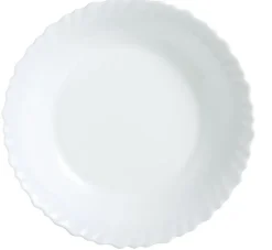 LUMINARC Plat creux rond blanc verre opal Ø 28 cm Feston Clearance