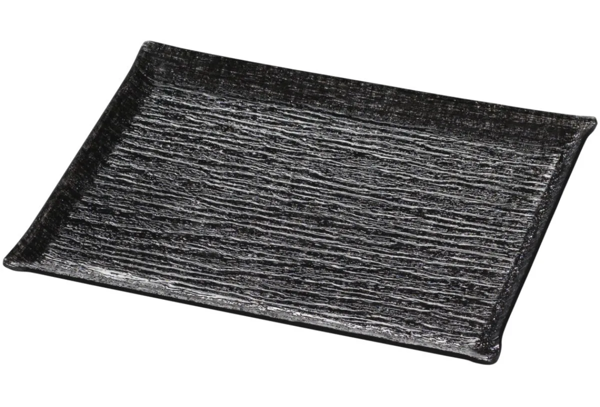 Plat de présentation rectangulaire noir acrylique 40 cm Pap Glace - PLATEX