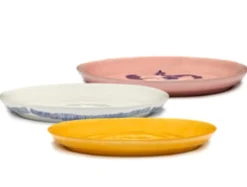 SERAX Plat de présentation rond delicious pink poivron bleu grès émaillé Ø 35 cm Feast By Ottolenghi Discount