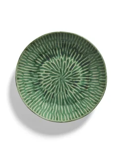 Plat de présentation rond vert grès émaillé 26 cm Ø 26 cm Verde Lanza - SERAX Best