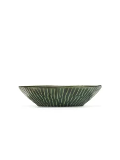 Plat de présentation rond vert grès émaillé 22 cm Ø 22 cm Verde Lanza - SERAX Outlet