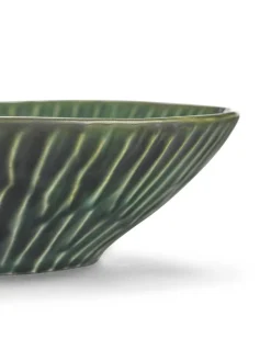 Plat de présentation rond vert grès émaillé 22 cm Ø 22 cm Verde Lanza - SERAX Outlet