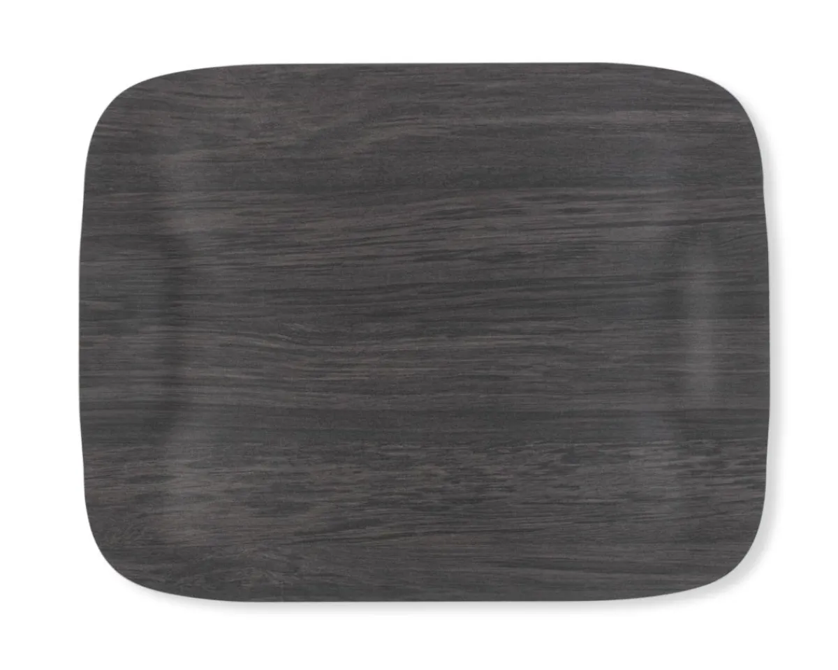 Plateau bois Cèdre foncé 46x36 cm Papillon - PLATEX Sale