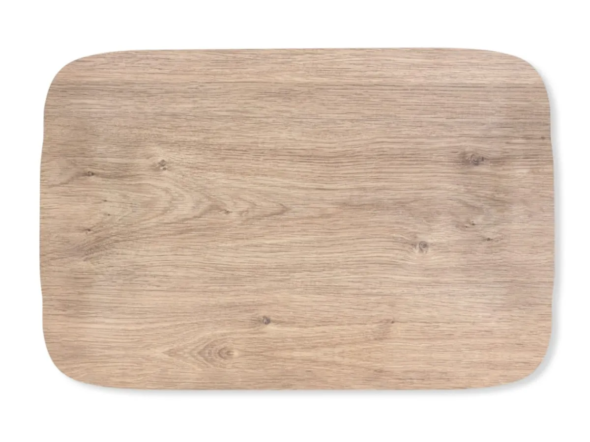 PLATEX Plateau bois Chêne clair 60x40 cm Papillon New