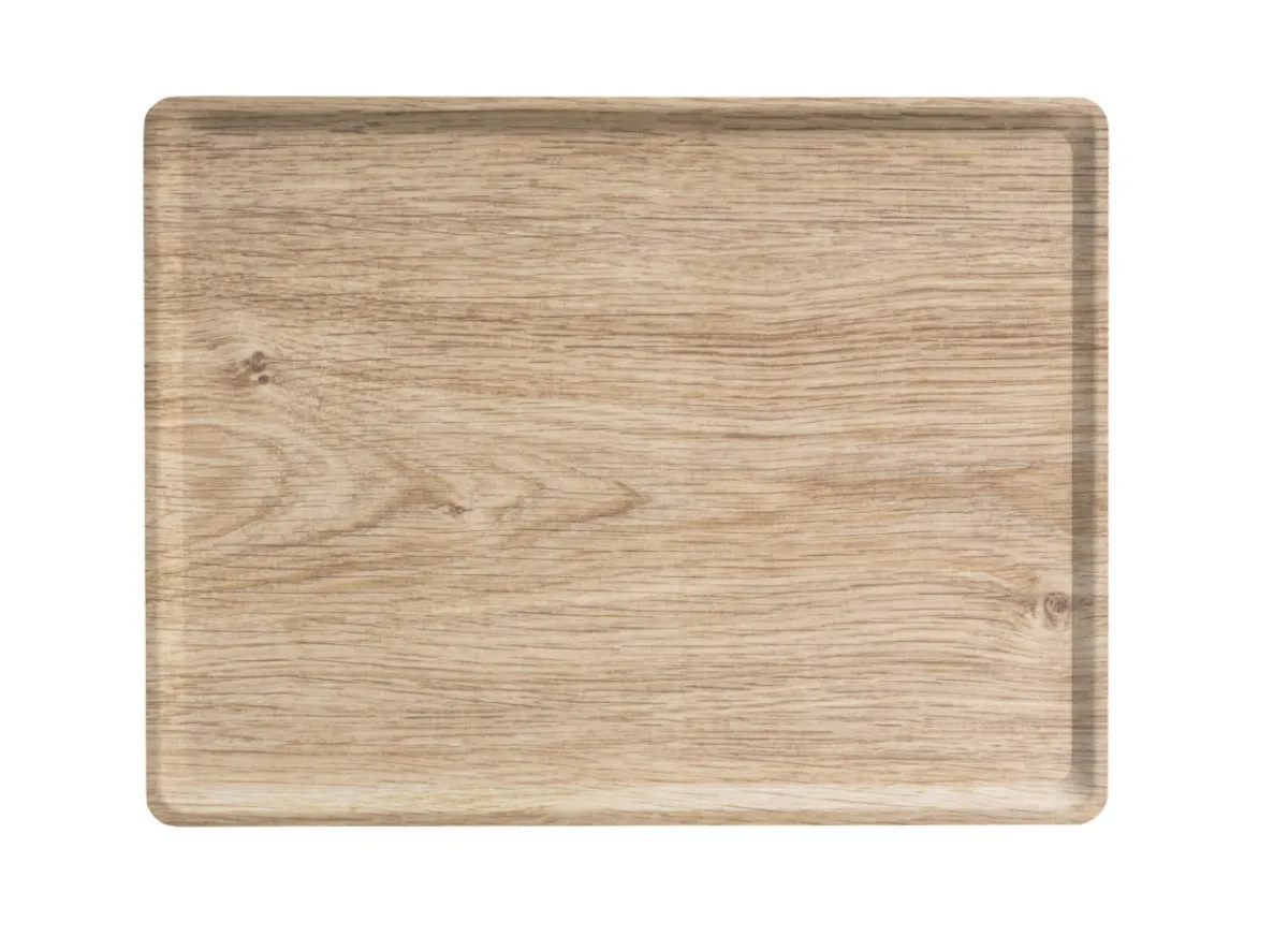 PLATEX Plateau bois Chêne clair 37x28 cm Slim Clearance