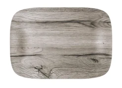 PLATEX Plateau bois chêne gris 41x29 cm Papillon