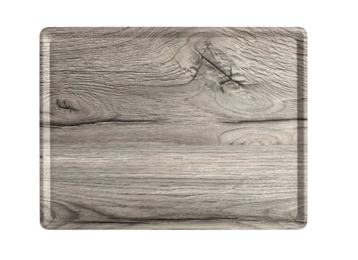 PLATEX Plateau bois chêne gris 37x28 cm Slim Online