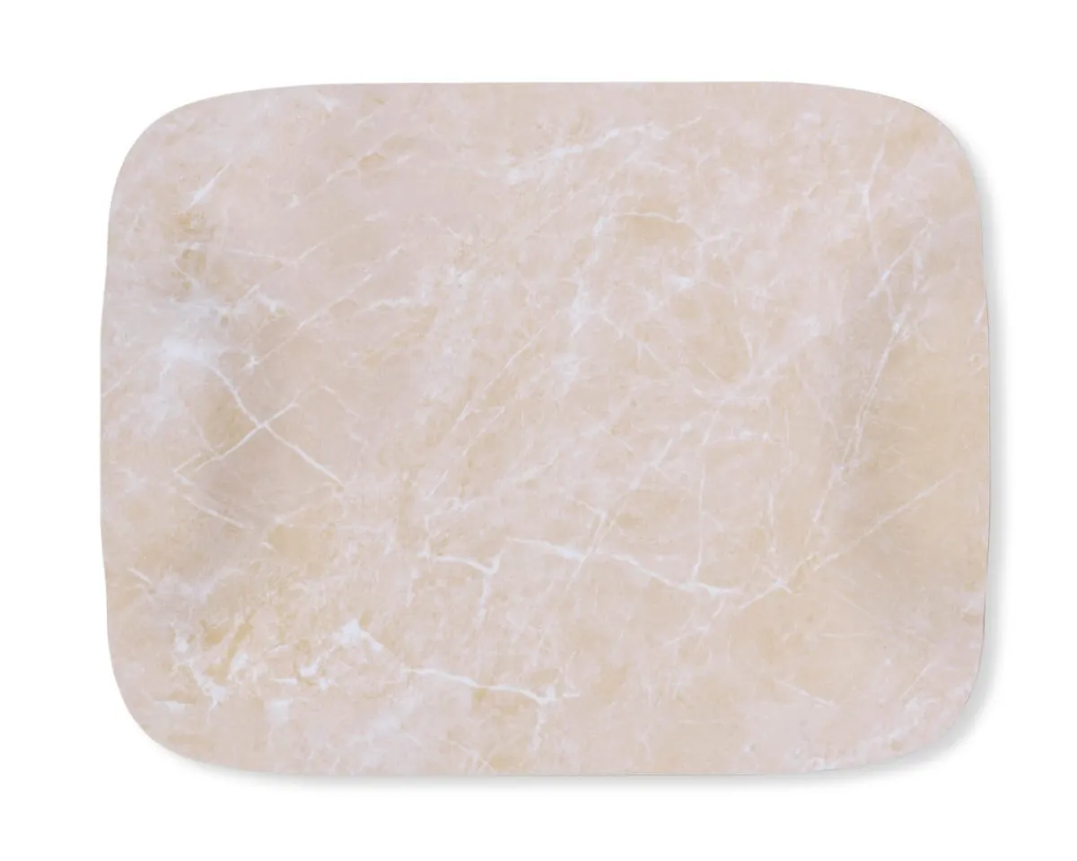 Plateau bois marbre beige 60x40 cm Papillon - PLATEX