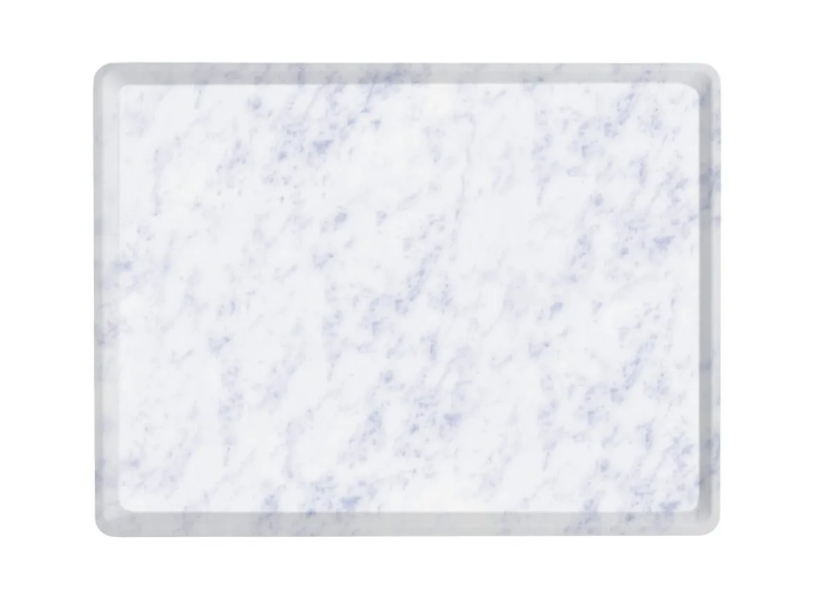 Plateau bois marbre blanc 28x20 cm Slim - PLATEX Online