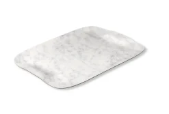 Plateau bois marbre blanc 41x29 cm Papillon - PLATEX Outlet