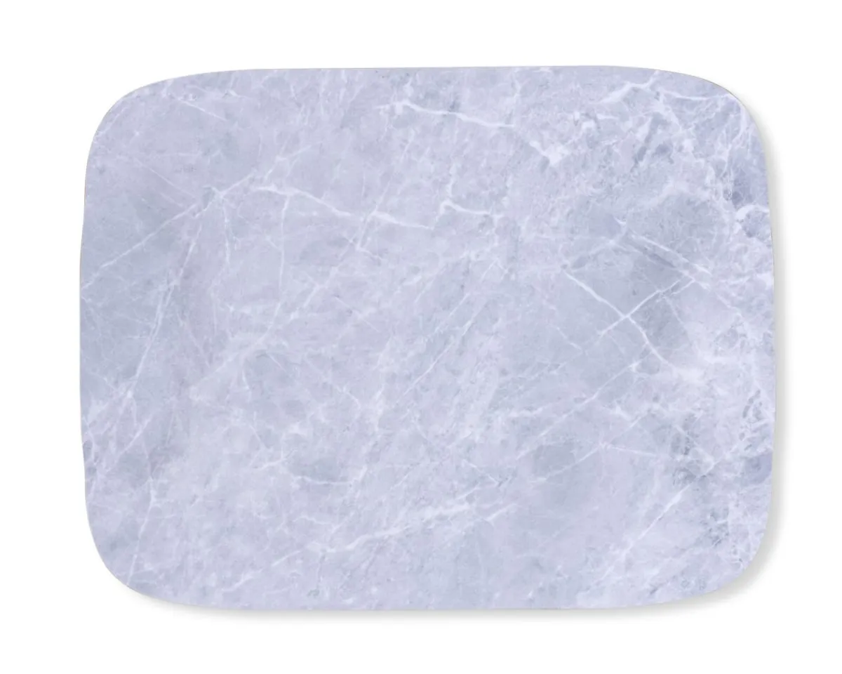 PLATEX Plateau bois marbre gris 41x29 cm Papillon