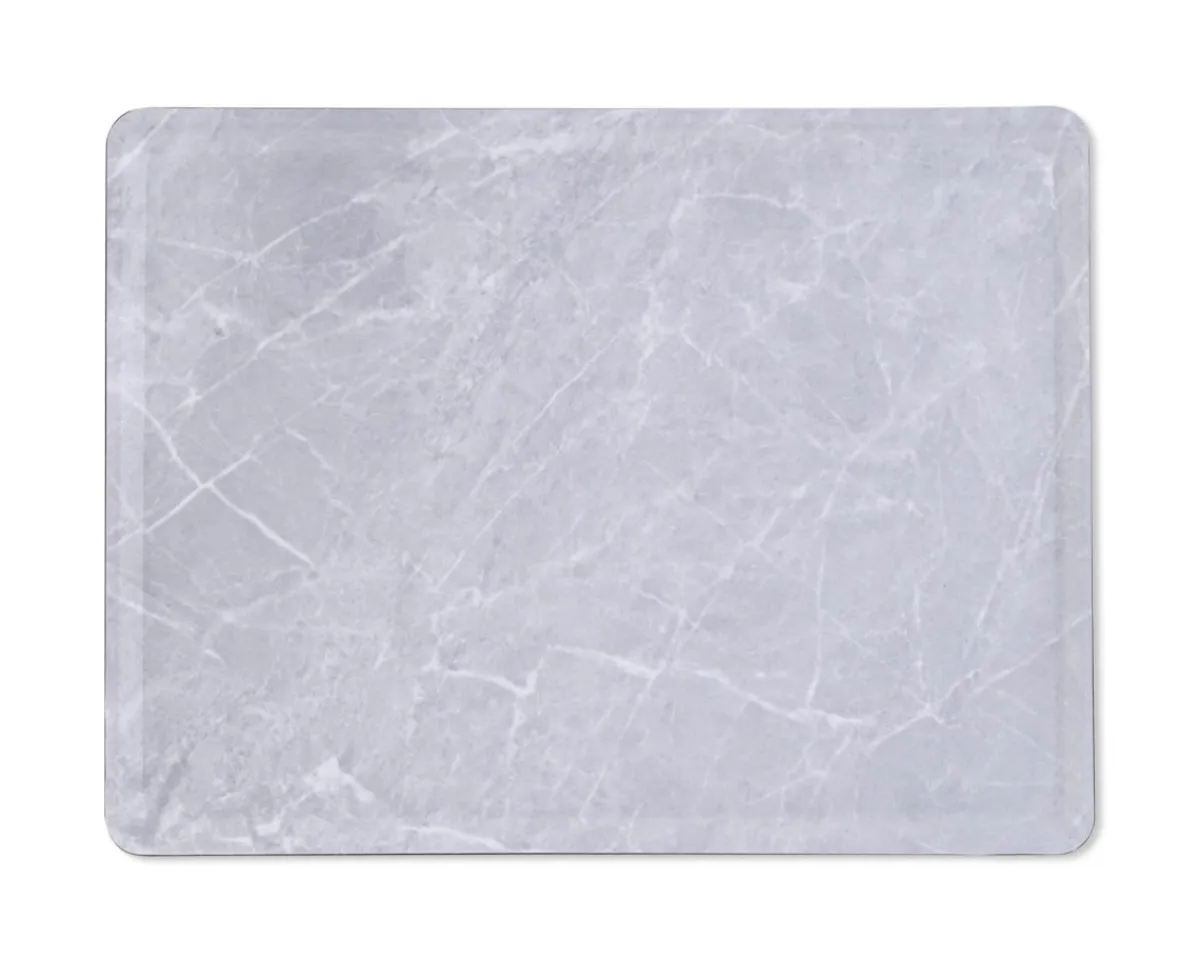 PLATEX Plateau bois marbre gris 28x20 cm Slim Hot