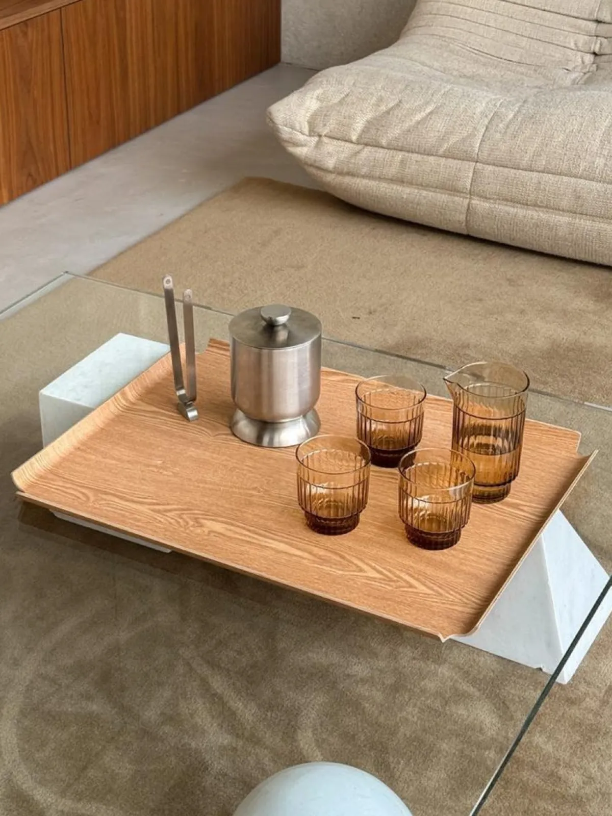 XLBOOM Plateau bois marron 60x45 cm Deck Online