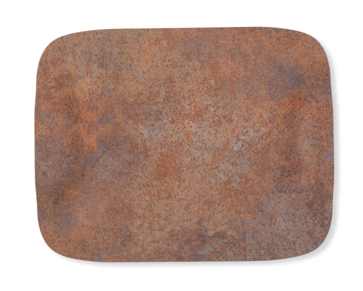 PLATEX Plateau bois rouille 41x29 cm Papillon Online