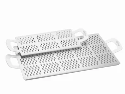 GI METAL Plateau à découper perforé avec pieds aluminium anodisé 25x40 cm Hot