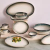 Plateau de service ovale blanc porcelaine 36 cm Akoya - PROOF New
