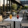 FLEXMOB Plateau de table de terrasse carré corten 65x65x1,2 cm Compact Easy New