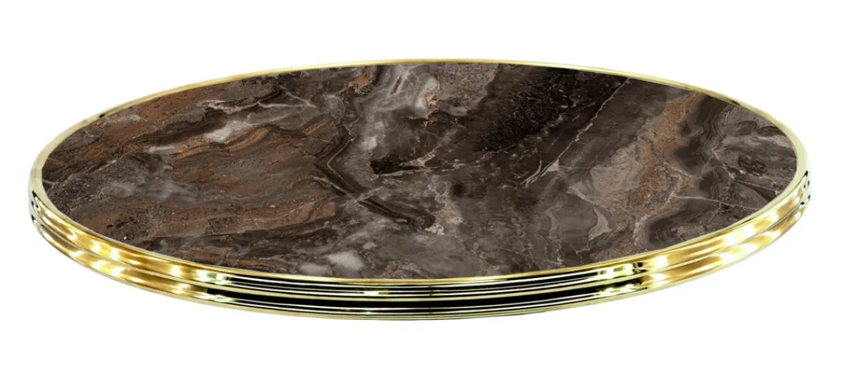 FLEXMOB Plateau de table d'extérieur rond marron Ø 60 cm 3 cm Werzalit