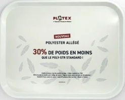 PLATEX Plateau polyester blanc 46x36 cm Poly-str Allégé New