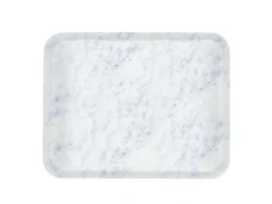 PLATEX Plateau polyester marbre blanc 42x32 cm Profil 2 Best