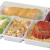 ALPHAFORM Plateau repas rectangulaire blanc plastique 32x26x3,5 cm (50 pièces) Hot