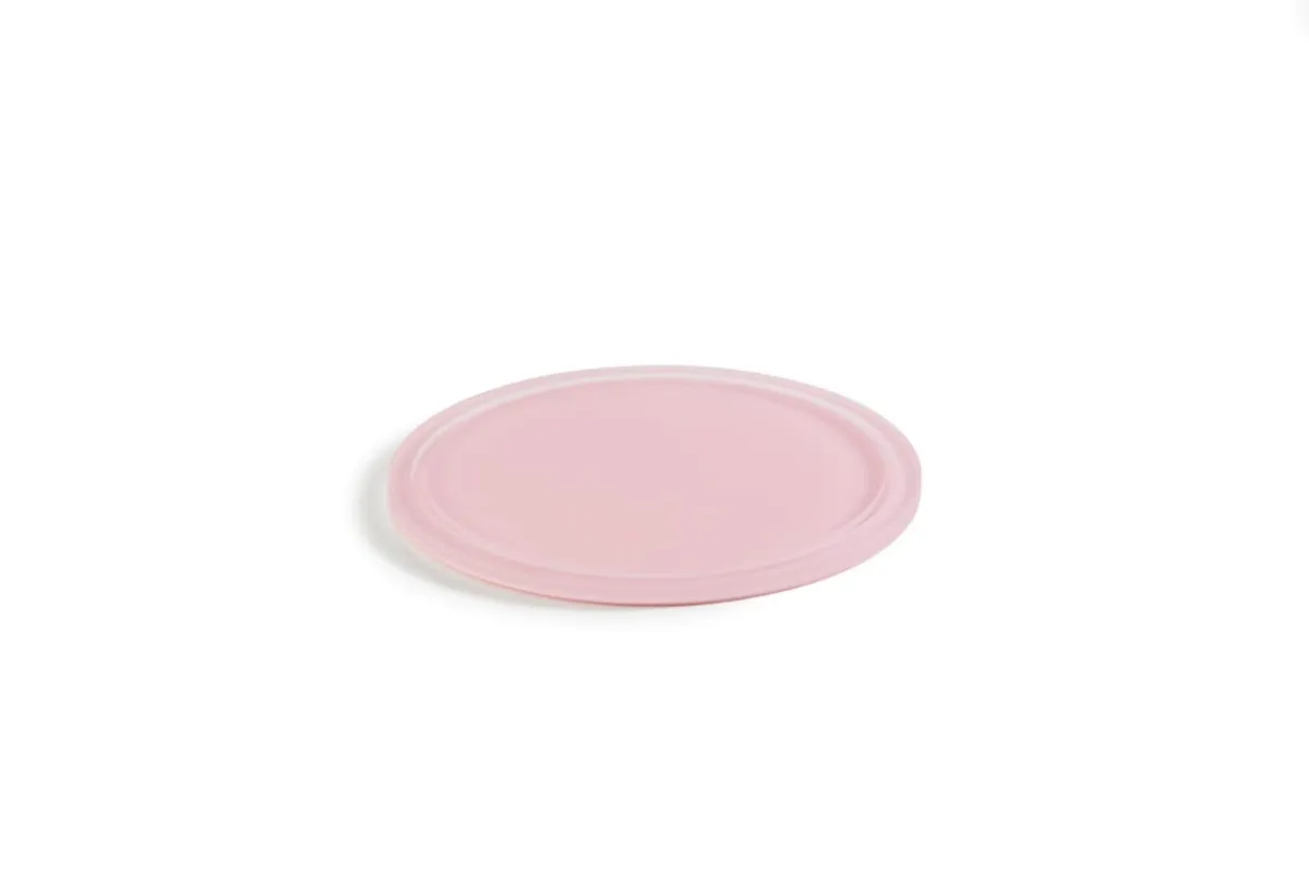 MEALPLAK Plateau rond pour cloche résine Nacryl® rose Ø 33 cm 1 cm Hot