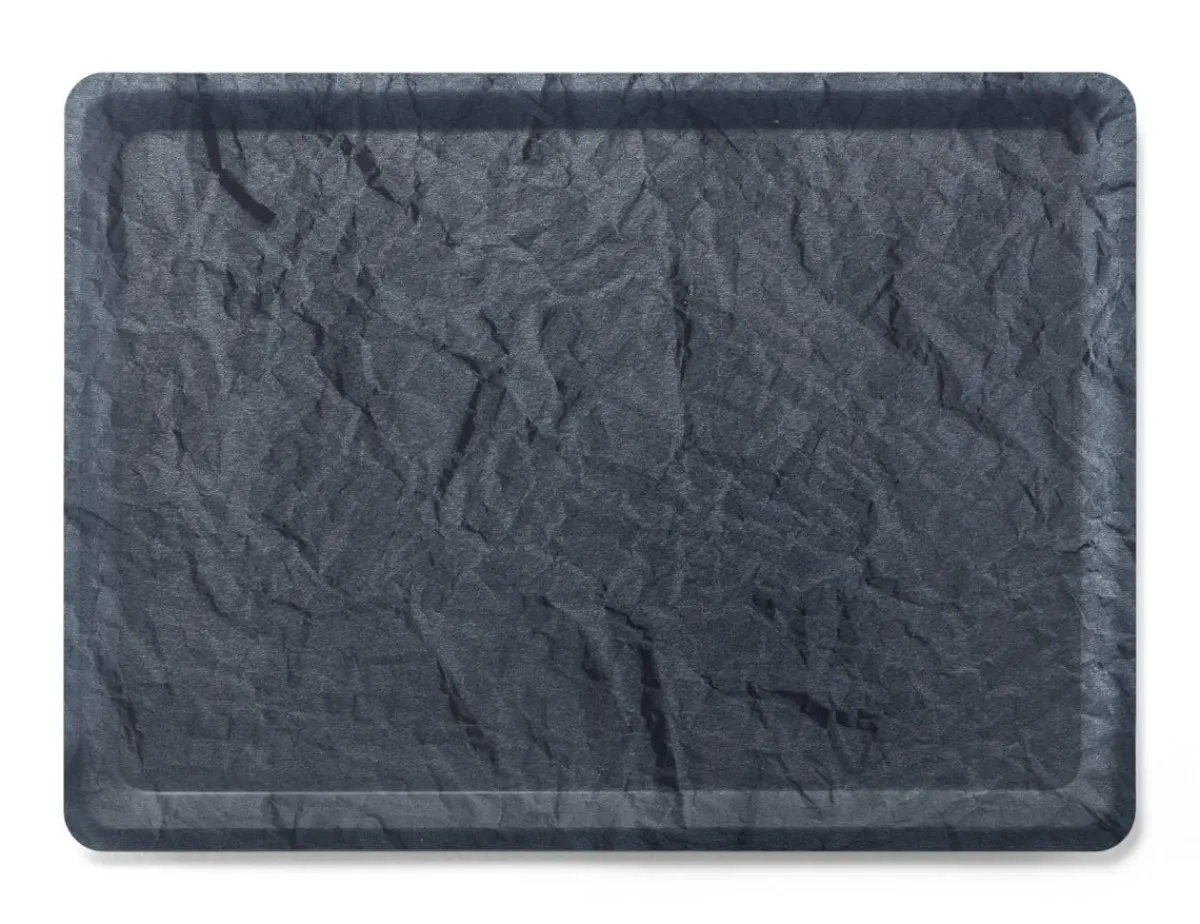 PLATEX Plateau stratifié bois gris 37x28 cm Discount