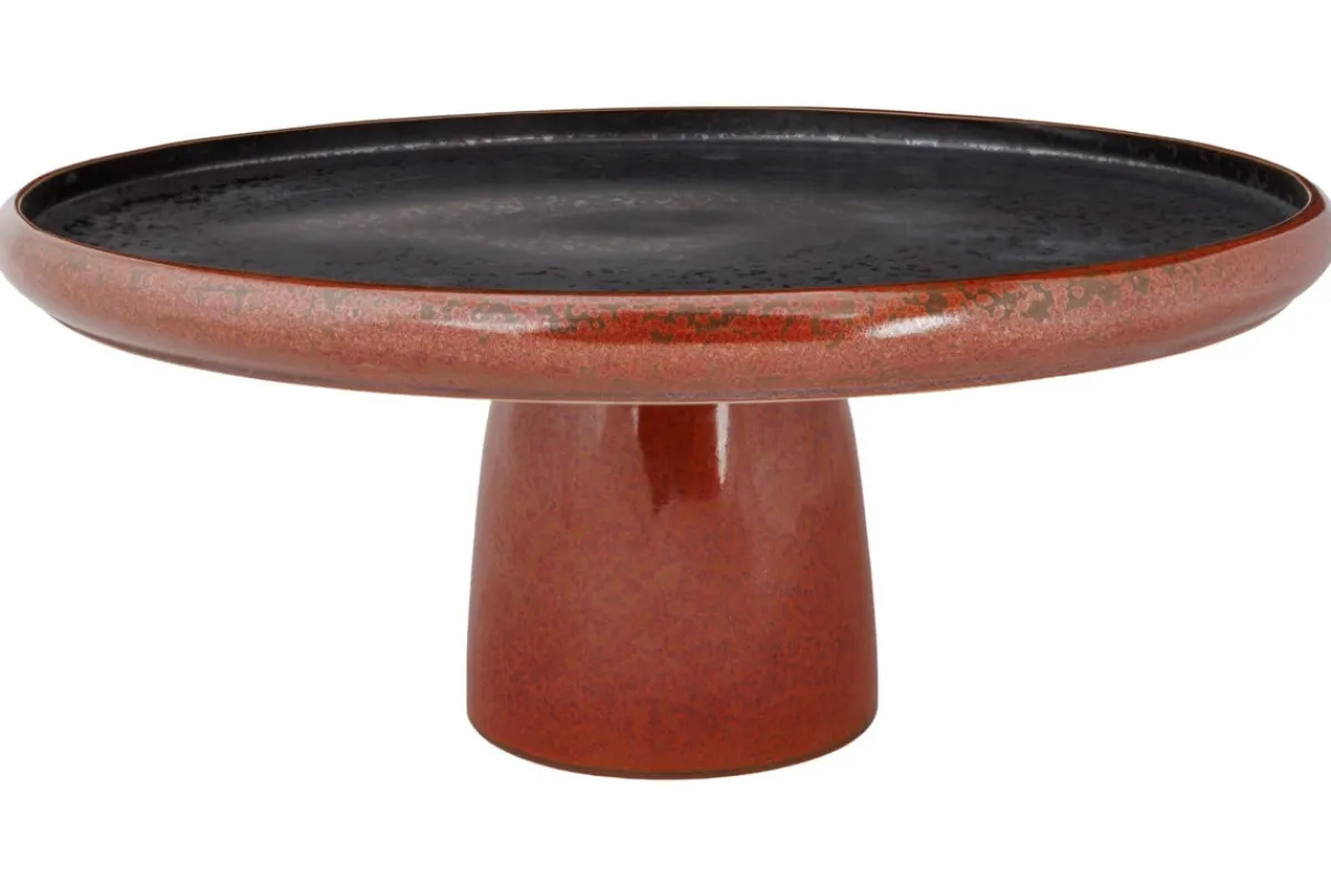 Plateau surélevé rond brun porcelaine Ø 29 cm Elements Maroon - PROOF Outlet