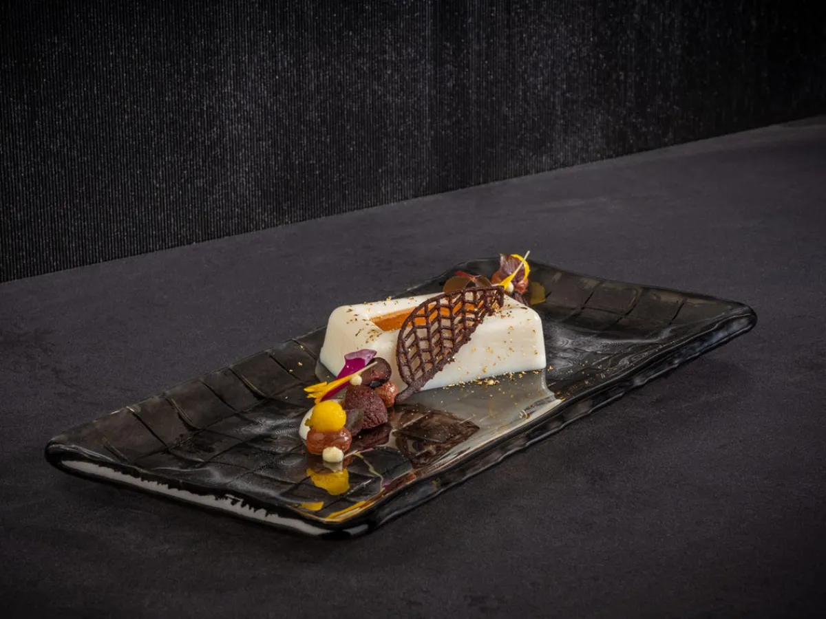 APS Plateau sushi verre gris 26x13x1,5 cm Takashi
