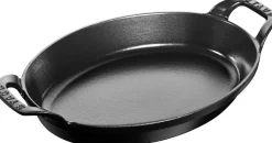 Plat empilable ovale noir fonte d'acier 28 cm - STAUB Sale