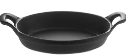 Plat empilable ovale noir fonte d'acier 15x10 cm - Aucune Clearance