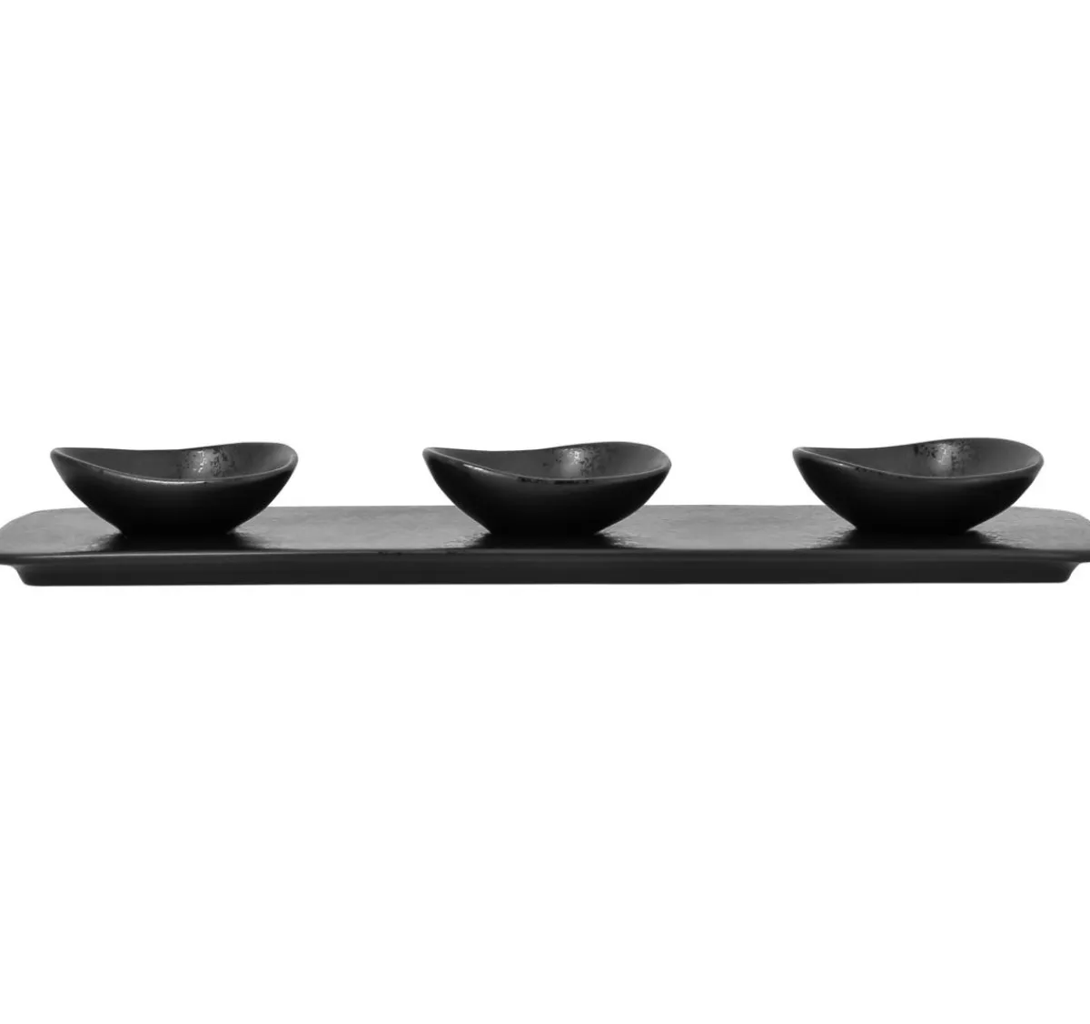 RAK Plat 3 empreintes rectangulaire noir porcelaine vitrifiée 36,5 cm Shaped Clearance