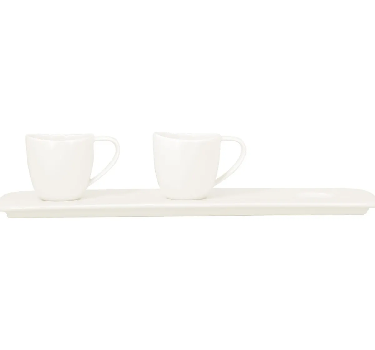 Plat 3 empreintes rectangulaire ivoire porcelaine vitrifiée 36,5 cm Shaped - RAK New