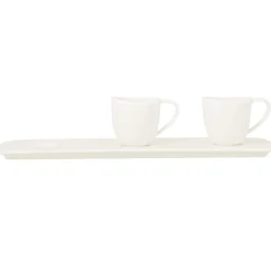 Plat 3 empreintes rectangulaire ivoire porcelaine vitrifiée 36,5 cm Shaped - RAK New