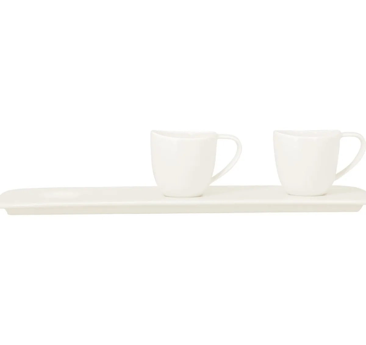 Plat 3 empreintes rectangulaire ivoire porcelaine vitrifiée 36,5 cm Shaped - RAK New