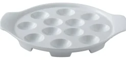 PRO.MUNDI Plat à escargots 12 trous rond blanc porcelaine Ø 21,5 cm Bistronome New