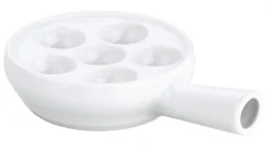 PILLIVUYT Plat à escargots 6 trous rond blanc porcelaine culinaire 17,7x11,5 cm Outlet