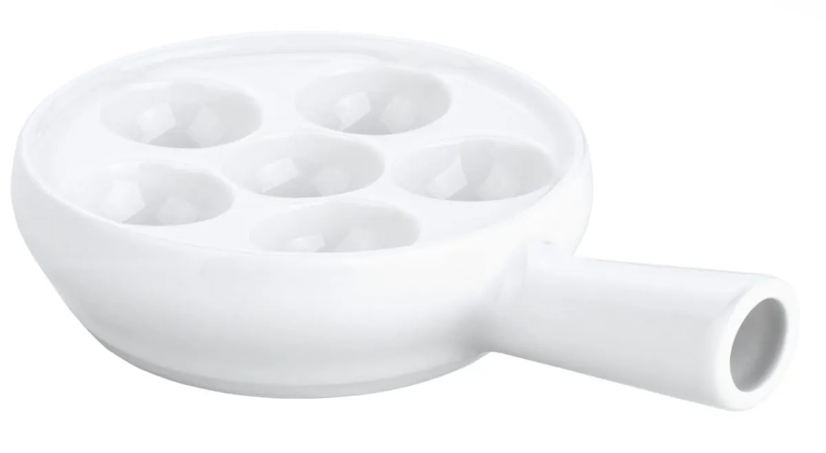 PILLIVUYT Plat à escargots 6 trous rond blanc porcelaine culinaire 17,7x11,5 cm Outlet