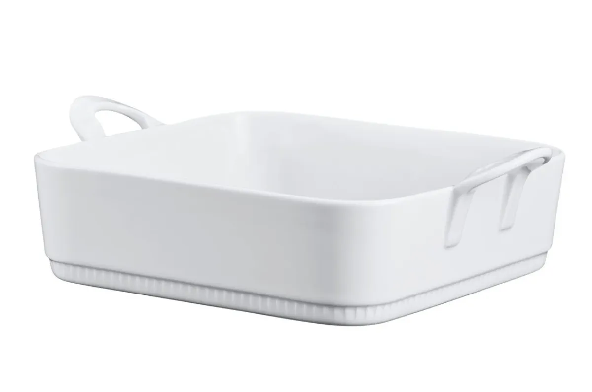 PILLIVUYT Plat à four carré blanc porcelaine culinaire 22x22 cm Toulouse Sale