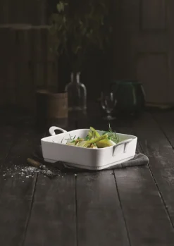 PILLIVUYT Plat à four carré blanc porcelaine culinaire 22x22 cm Toulouse Sale