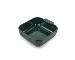 Plat à four carré vert forêt porcelaine vitrifiée 21x21 cm Céramique - PEUGEOT SAVEURS New