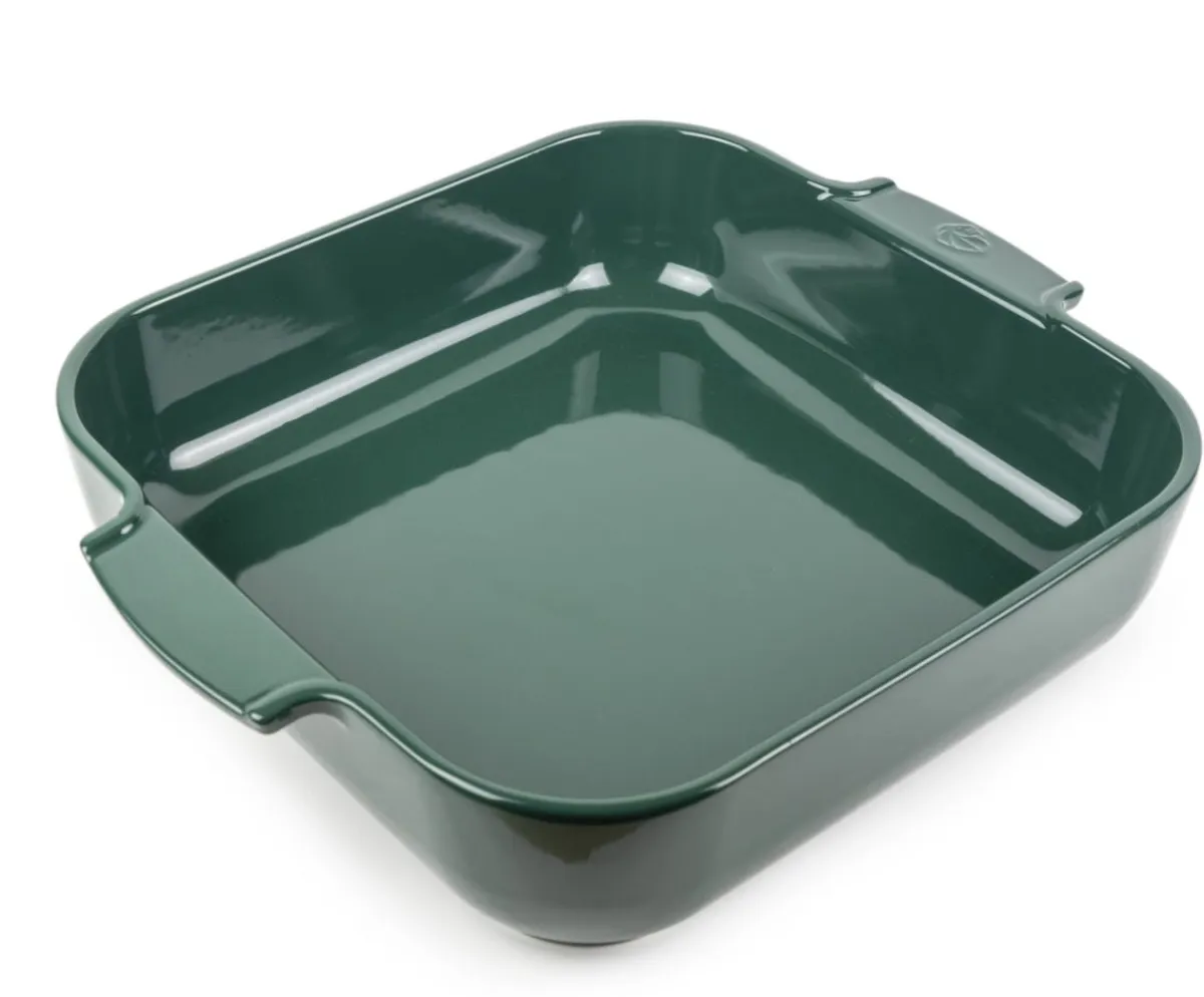 PEUGEOT SAVEURS Plat à four carré vert forêt porcelaine vitrifiée 36x36 cm Céramique Online