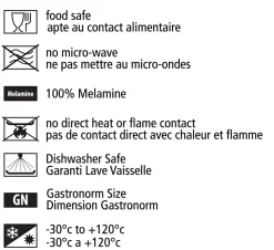 PLATEX Plat GN1/2 noir mélamine 32,5 cm Vestah Outlet