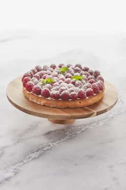 Plat à gâteau acacia Ø 28 cm 7,5 cm - Aucune Discount
