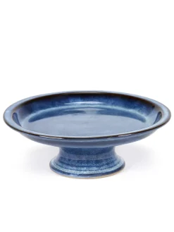 SERAX Plat à gâteau rond bleu foncé émaillé grès émaillé Ø 23,5 cm Pure Blue Discount