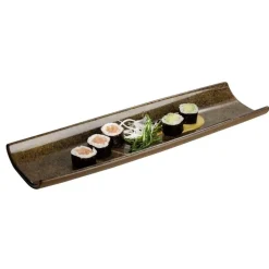 Plat mélamine brun 41x13x3 cm Umi - APS Clearance