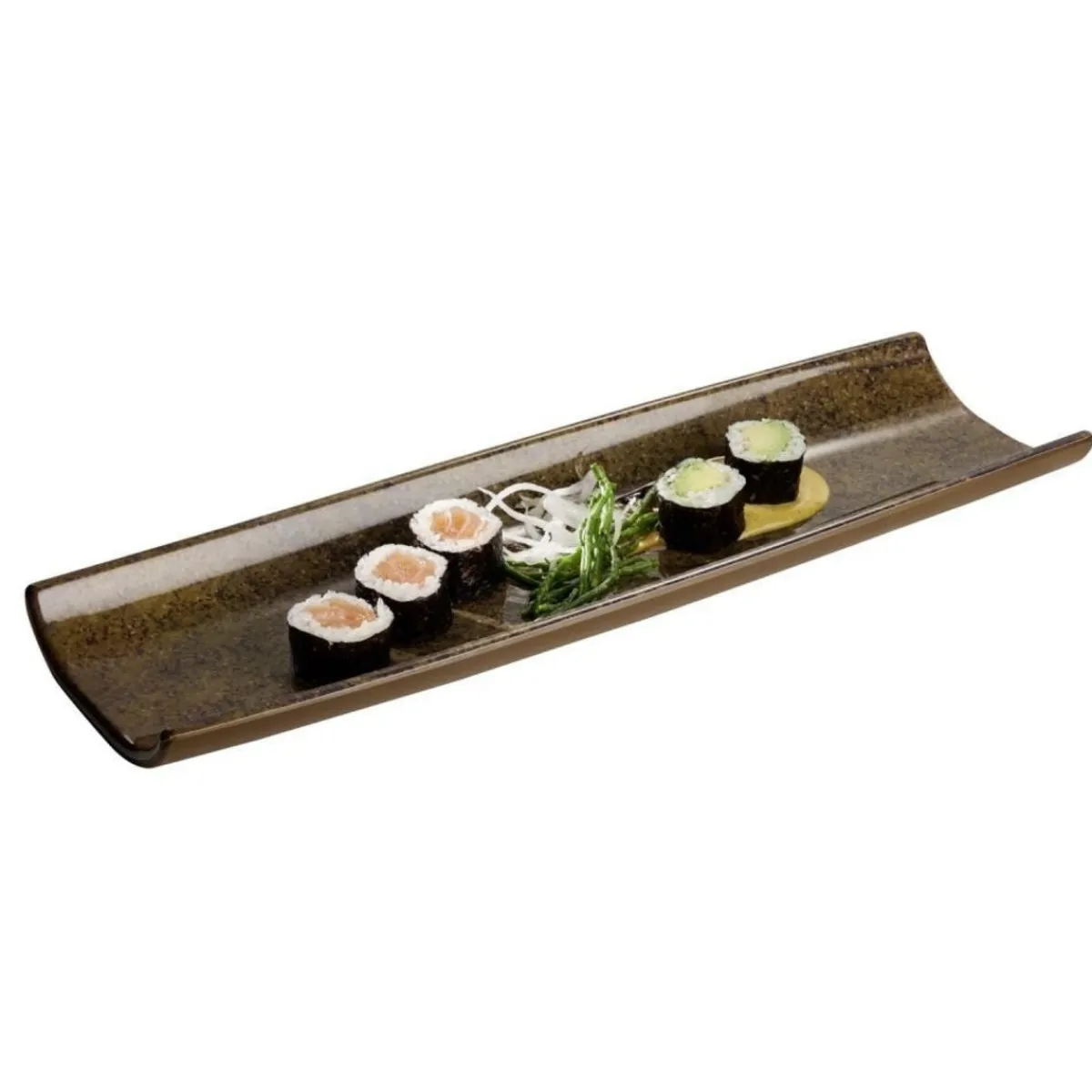 Plat mélamine brun 41x13x3 cm Umi - APS Clearance