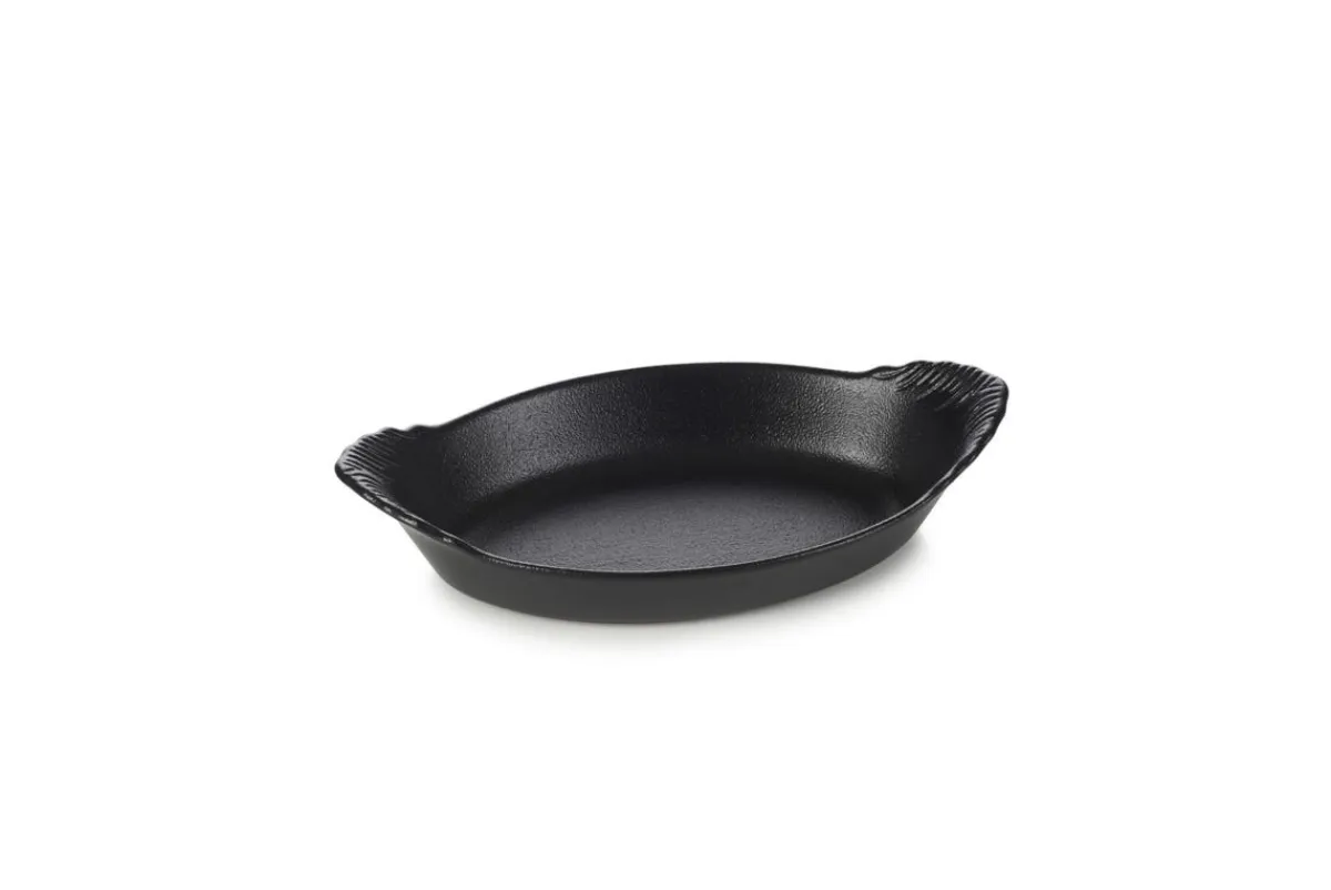 Plat à oreilles ovale noir porcelaine culinaire 20x11 cm French Classics - REVOL